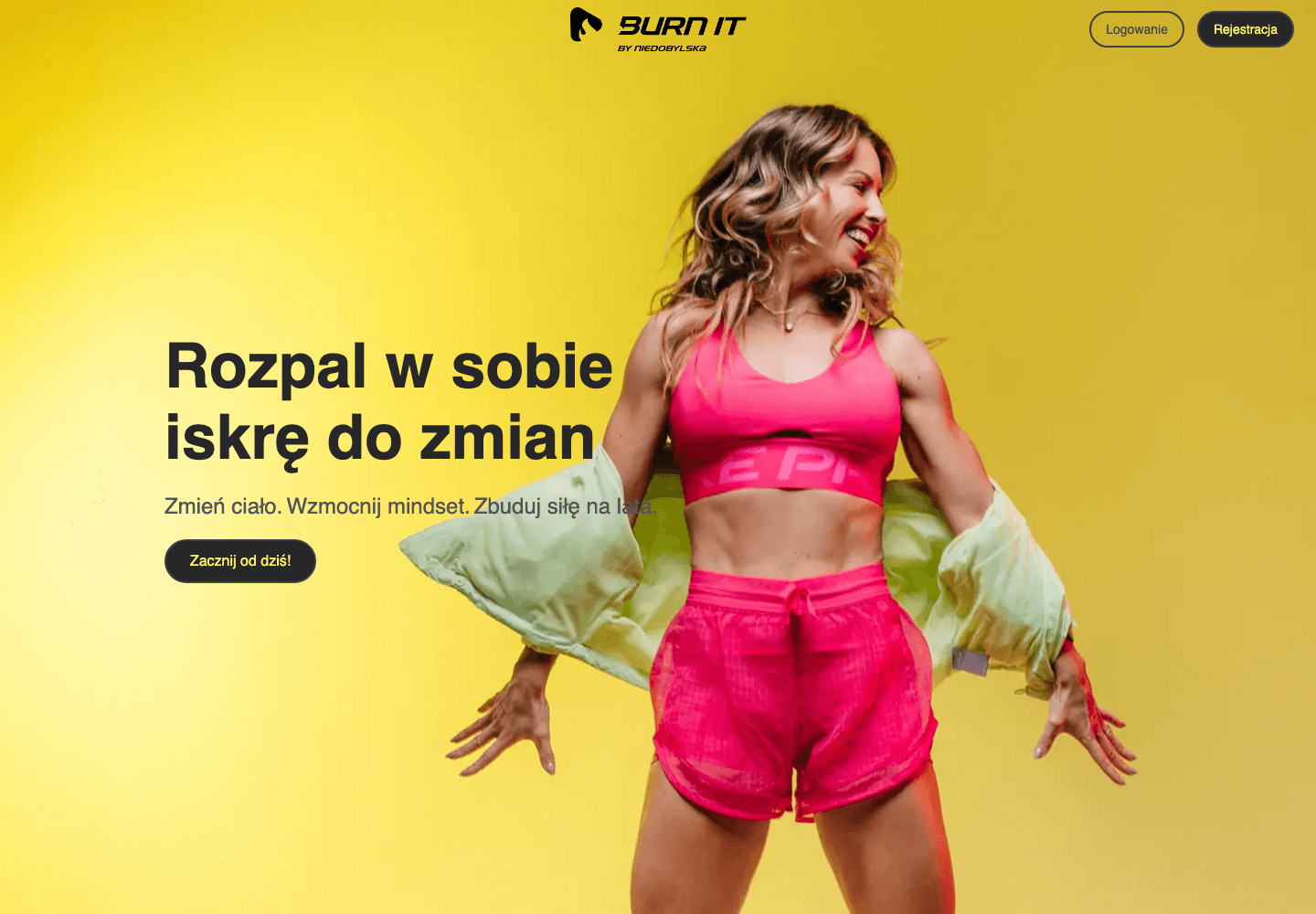 Publiczny ekran aplikacji treningowej BurnIt
