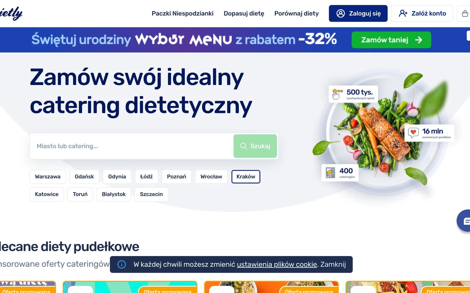Zrzut ekranu strony Dietly